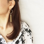 サークル×タッセルピアス