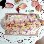 【  送料無料  】かすみ草とピンクのドライフラワーのバレッタ  