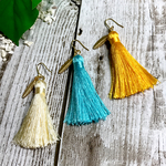 タッセル×フェザー ピアス イヤリング