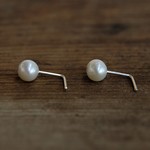 淡水ホワイトパールゴールドピアス ◇受注生産◇ 