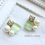 新色追加 キラキラガラスタイル イヤリング ピアス