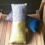 猫のname刺繍入りキッカー(バイカラー/イエロー)