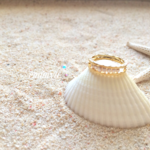 White Pearl Gold Pinkie Ring