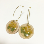 ウッドパーツのフープピアス＊(ミモザ)