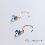 ロンドンブルートパーズ k14gf ピアス