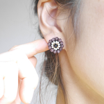 天然石のお花ピアス