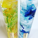夏色ハーバリウム2本セット（ビタミンイエロー&スカイブルー）★誕生日や結婚記念日に★