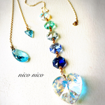 Light  blue ハート サンキャッチャー