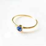 Swarovski Crystal  Sapphire Simple Gold Ring