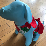 dogwearクールエプロンハイビスカス🌺柄白×赤