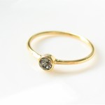 Swarovski Crystal Black Diamond simple Gold Ring