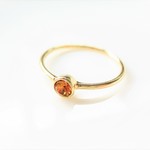 Swarovski Crystal Topaz Simple Gold Ring
