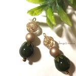 再販300円☆ビリジャン☆お花☆のピアス/イヤリング