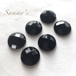 多面カット アクリル カボション 20mm ブラック