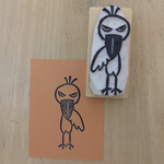 ハシビロコウの消しゴムはんこ