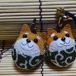 【ク様専用】ちりめん根付け　柴犬 　2つセット