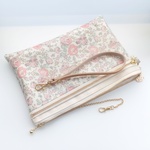 ★LIBERTY　Felicite　フェリシテ　あずきミルク　中布・２内ポケット・６カードポケット・キーチェーン・本革ストラップ付き多機能ポーチ　◆通帳ポーチ　おくすり手帳ポーチにも