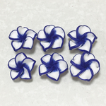 8個◆フラワーパーツ(プルメリア・ネイビー)◆12×7㎜