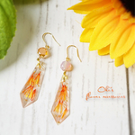 ドライフラワー 紅花のピアス/イヤリング