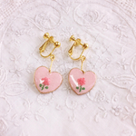 ハートの刺繍イヤリング2
