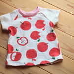 【100】りんごゴロゴロ♪　ちょっとGirlなラグランTシャツ