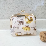 ねこ辞典★マチ広めのプチがま口財布