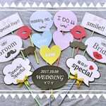 【イニシャル・日付けオーダー】フォトプロップス16本セット～結婚式や前撮りに☆ウェディング小物
