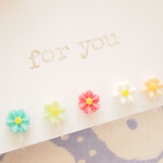 【sale】118*"for you"　select！　一粒　お花　樹脂ノンホールイヤリング                