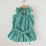 ★SALE★犬服・ギンガムチェックリボンキャミソール_グリーン