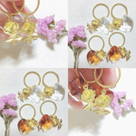 ハート × ローズチャーム フープピアス