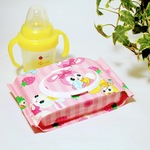 カビない乾きにくい　おしりふきポーチ　レトロ　うさぎちゃん　ハニーチューン　ピンク　おしりふき　ウェットティッシュ　おむつ　出産祝い　ラミネート　パステル　ゆめかわいい　女の子