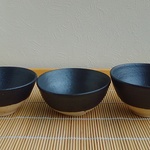 お茶碗　黒マット釉