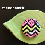   新作★こぎん刺し風×ネイティヴ・ヘアゴムorブローチ