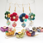 和の華 〜つまみ細工フックピアス&イヤリング〜