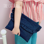 ◆ai1205様◆デニム フリルクラッチ NAVY!