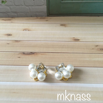 ビジュー◇ガラスキューブとパールのピアス