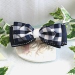 【送料込み】torte❇navy check  バナナクリップ  