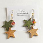キャメル＆カーキウッドスター✩ピアス