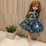 リカちゃん ピーコックブルーワンピ