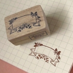 ゴム版はんこ・リボンとお花のミニ枠