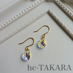 スワロ 一粒ピアス クリスタルAB 16kgp