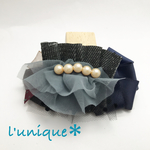 18.Valletta＊バレッタ＊ヘアアクセサリー＊リボンとビジュー＊輸入布
