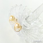 送料無料＊2way ダブルコットンパールノンホールピアス