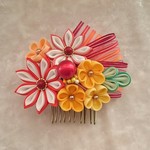 つまみ細工の髪飾り(正絹)