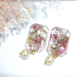 お花の宝石ピアス/イヤリング[ピンクミックス］