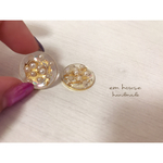 ゴールド＆パールクリアピアス