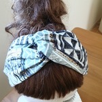 親子でお揃いヘアターバン 親子セット 三角柄