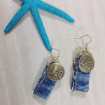 再再…販デニムボタンピアス