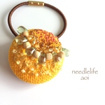 sunflower〜刺繍ヘアゴム
