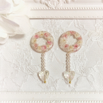 一点限り♡かすみ草のリース♡×ゆらゆらハートのピアス 